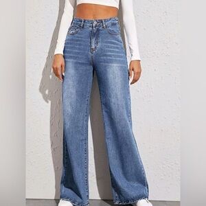 High-Waisted Wide Leg Jeans